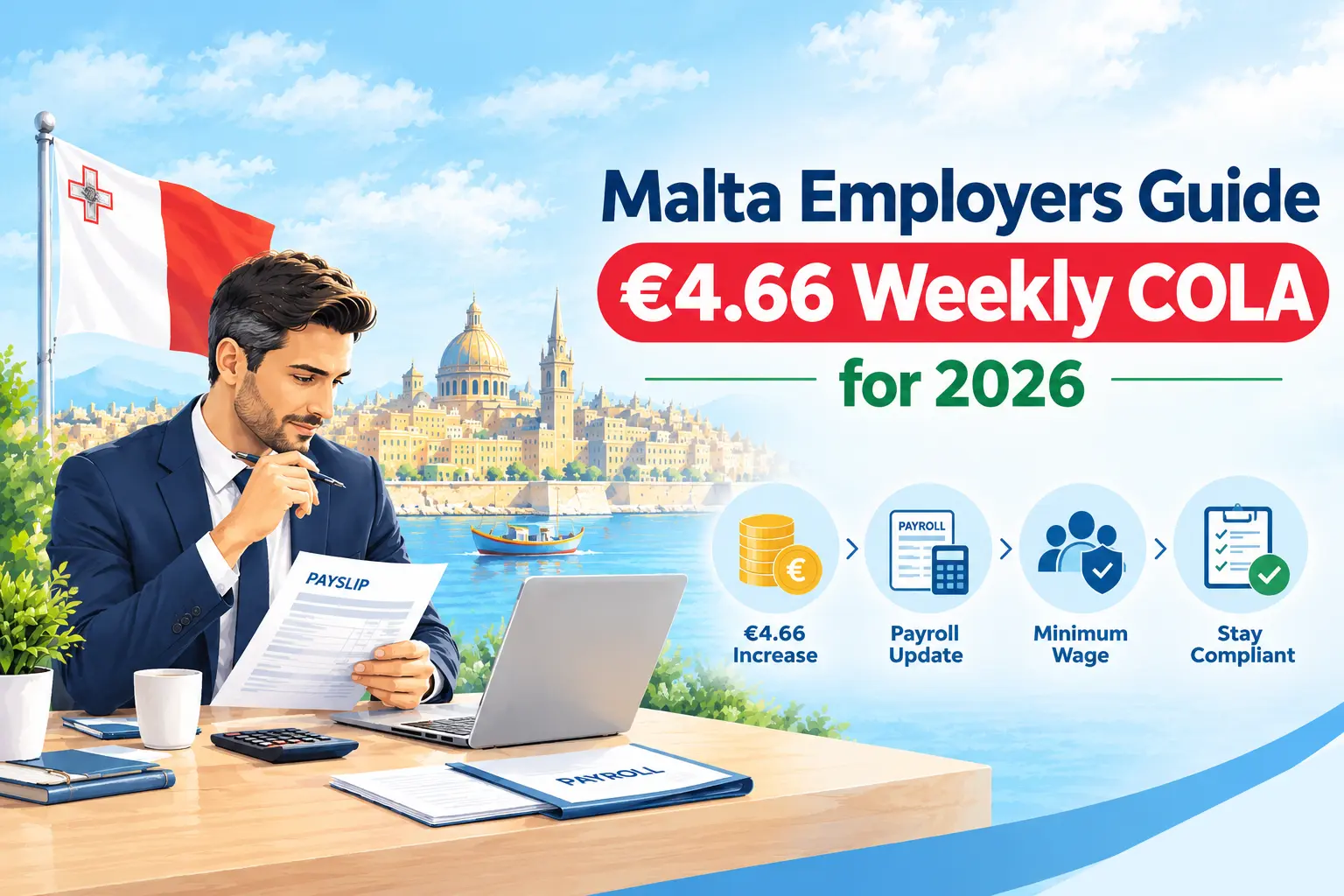 Malta Employers Guide – €4.66 Weekly COLA Increase 2026