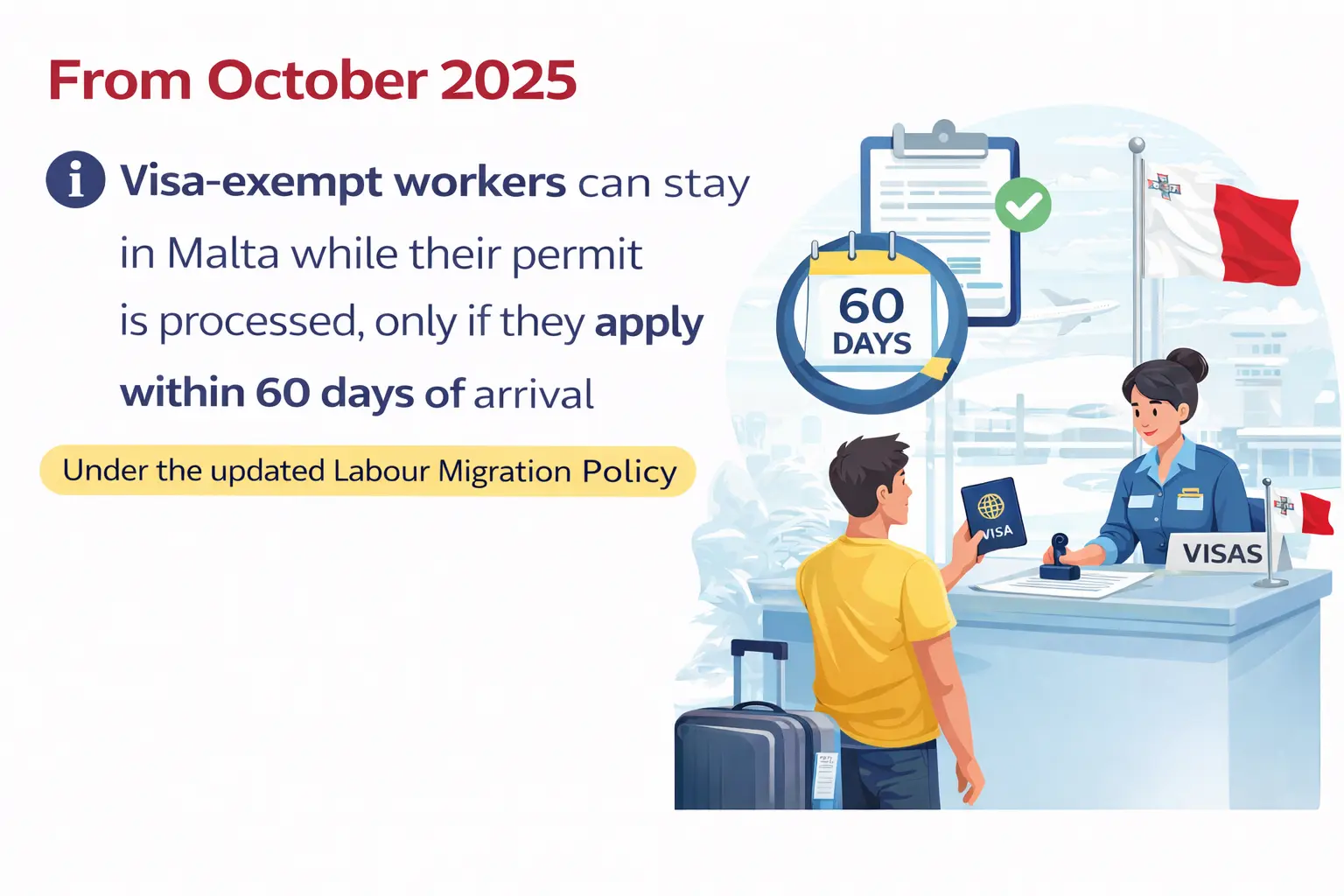 New Rules for Visa-Exempt Workers, Malta